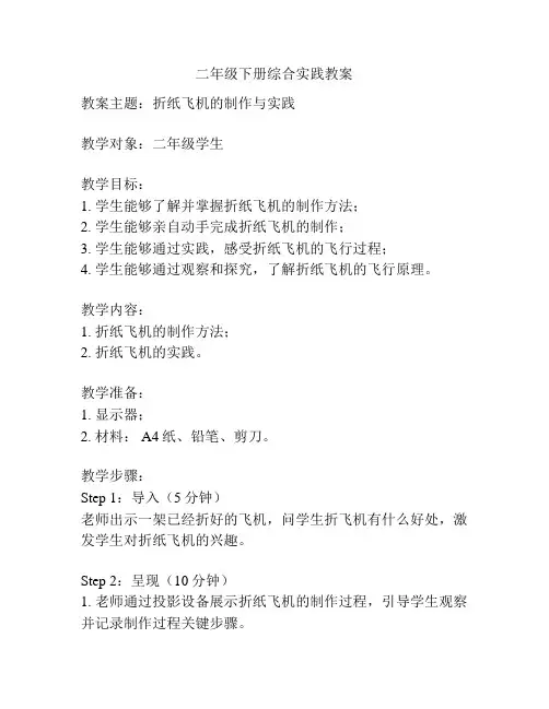 二年级下册综合实践教案