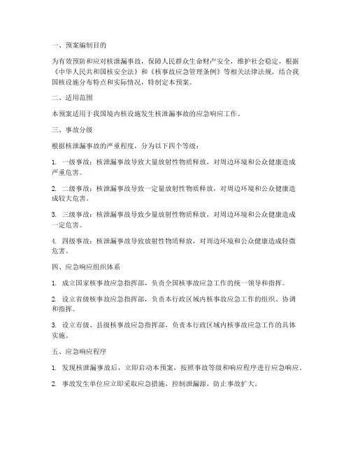 核泄漏应急预案