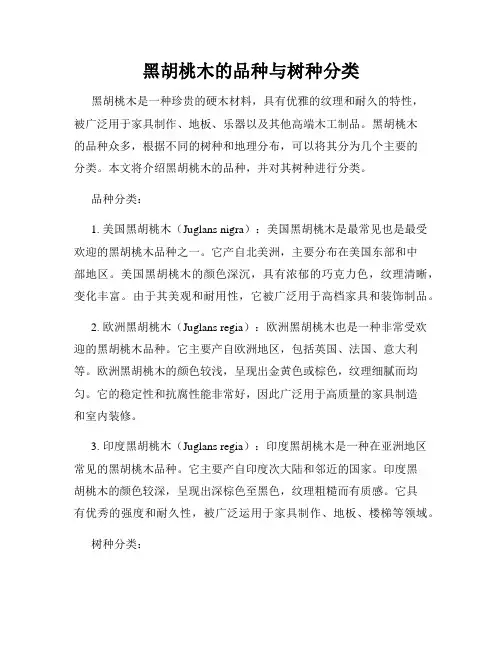 黑胡桃木的品种与树种分类