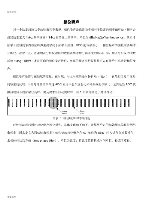 锁相环地相位噪声杂散抑制锁相时间