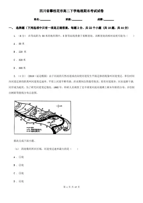 四川省攀枝花市高二下学地理期末考试试卷