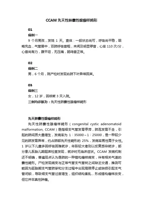 CCAM先天性肺囊性腺瘤样畸形