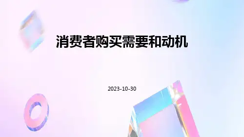 消费者购买需要和动机