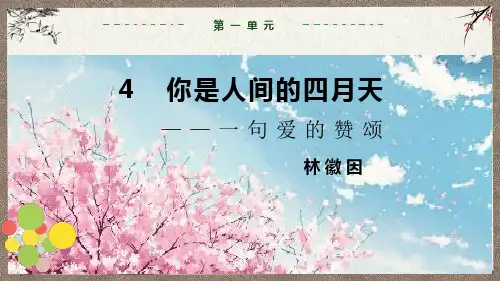 部编人教版九年级上册语文 第1单元 第4课 你是人间的四月天 教学课件