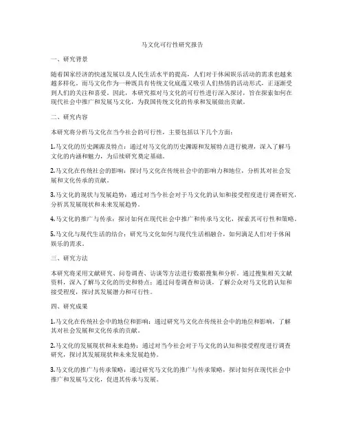 马文化可行性研究报告