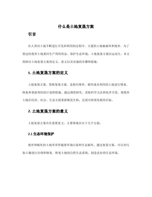 什么是土地复垦方案