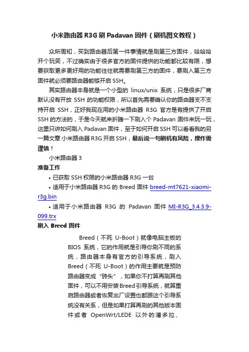 小米路由器R3G刷Padavan固件（刷机图文教程）
