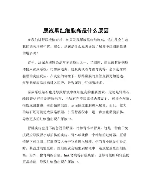 尿液里红细胞高是什么原因