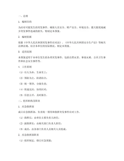 应急预案模板