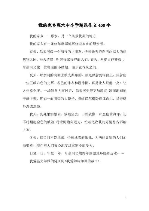 我的家乡惠水中小学精选作文400字