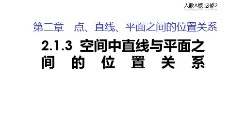 人教版高中数学必修2 2.1.3 空间中直线与平面之间的位置关系 课件