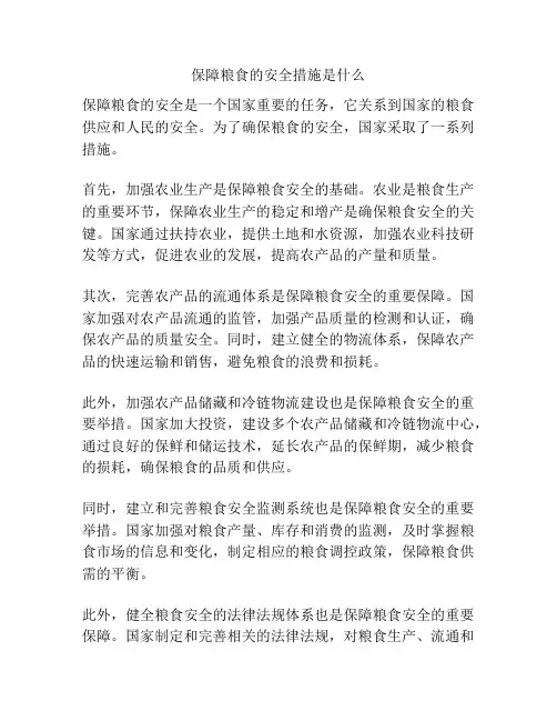 保障粮食的安全措施是什么