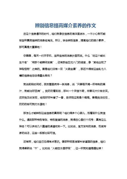 辨别信息提高媒介素养的作文