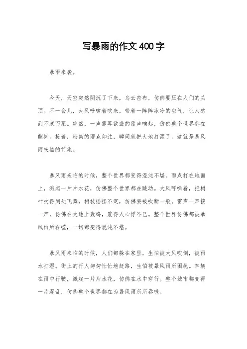写暴雨的作文400字