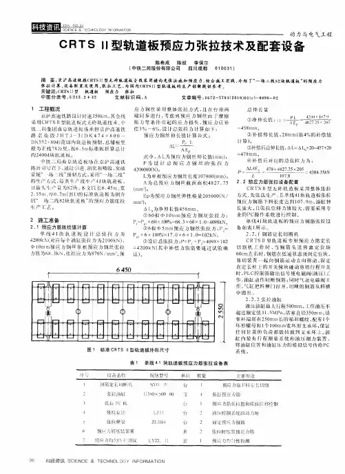 CRTSⅡ型轨道板预应力张拉技术及配套设备