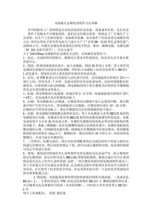 双面板孔金属化的制作方法详解