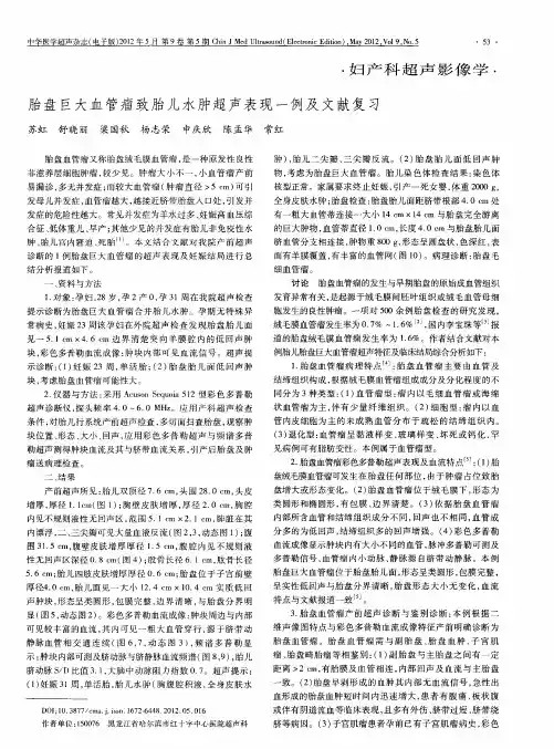 胎盘巨大血管瘤致胎儿水肿超声表现一例及文献复习