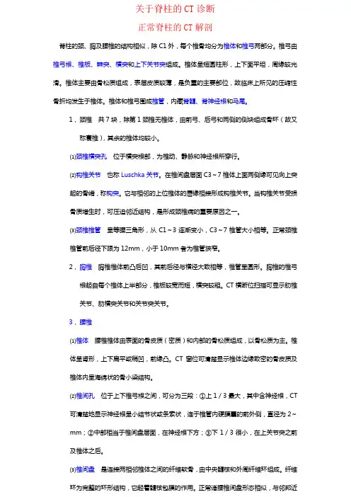 关于脊柱的CT诊断