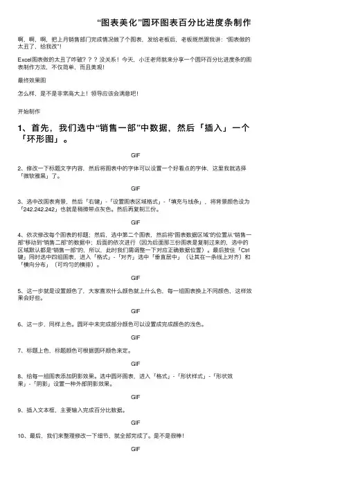 “图表美化”圆环图表百分比进度条制作