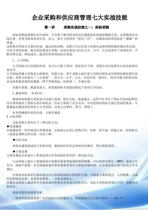 3496-企业采购与供应商管理七大实战技能