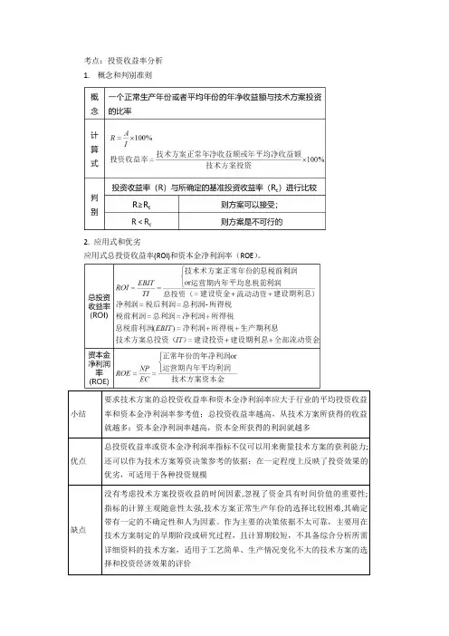 技术方案经济效果评价