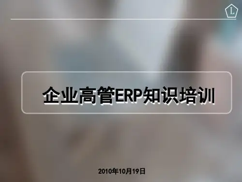 ERP知识初级培训