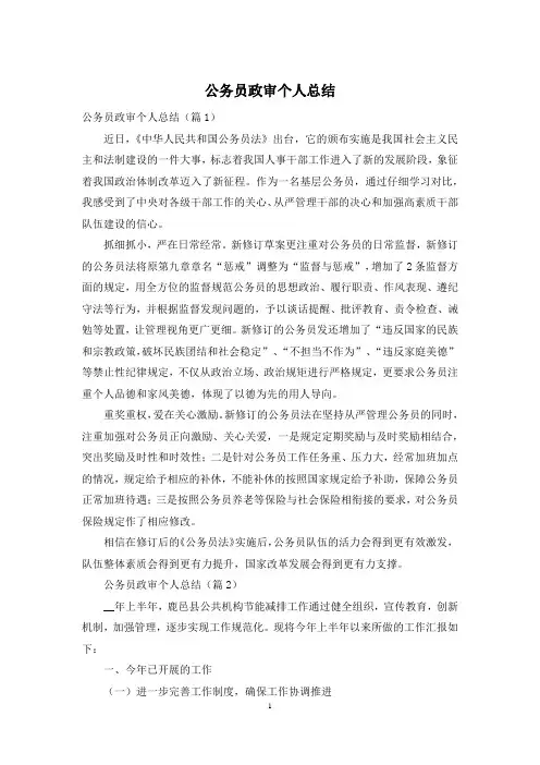公务员政审个人总结