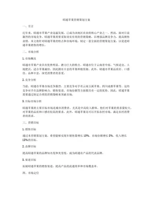 昭通苹果营销策划方案