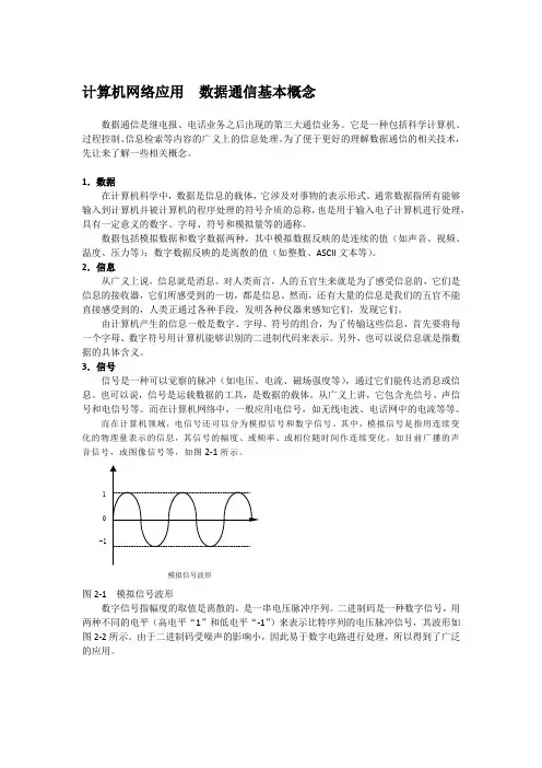 计算机网络应用  数据通信基本概念