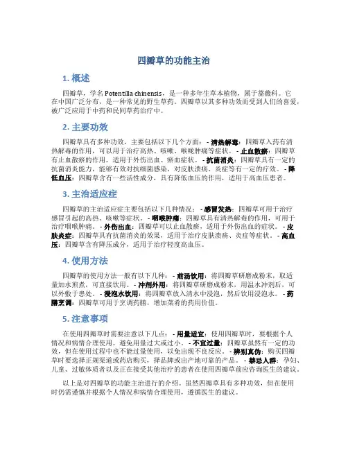 四瓣草的功能主治