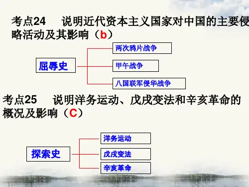 考点25     说明洋务运动、戊戌变法和辛亥革命的概况及影响(C)