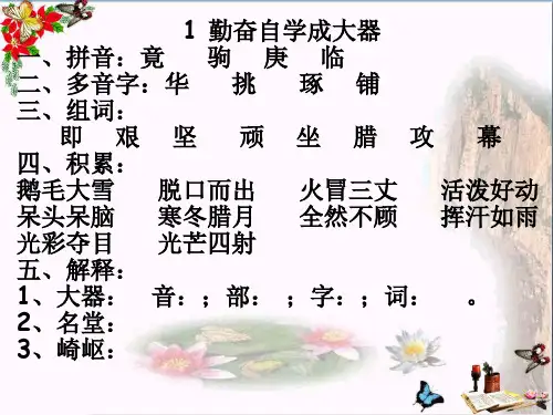 五年级语文下册1《勤奋自学成大器》 精选教学PPT课件1沪教版