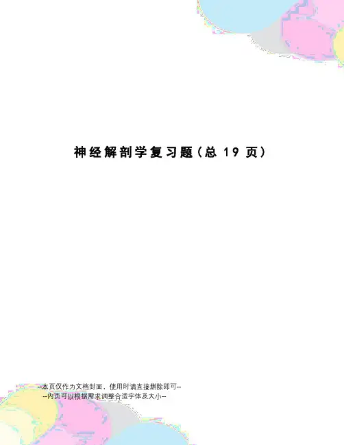 神经解剖学复习题