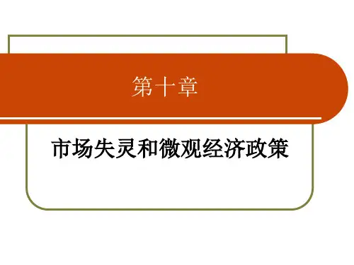 第十章——市场失灵和微观经济政策