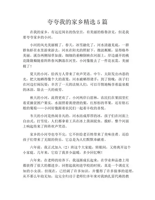夸夸我的家乡精选5篇