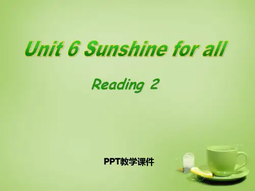 八年级下册Unit 6《Sunshine for all》(Reading 2)