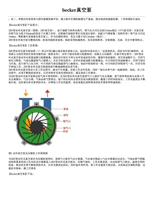 becker真空泵简介型号参数及价格
