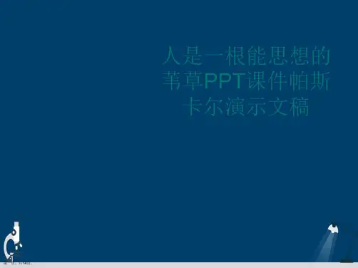 人是一根能思想的苇草PPT课件帕斯卡尔演示文稿