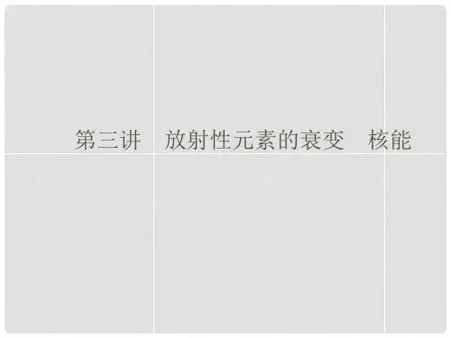 高考物理总复习 第15章 3讲 放射性元素的衰变 核能课件 新人教版
