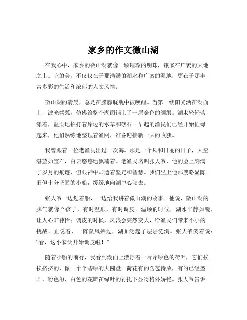家乡的作文微山湖