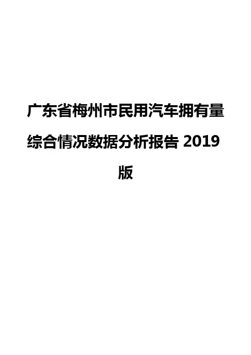 广东省梅州市民用汽车拥有量综合情况数据分析报告2019版