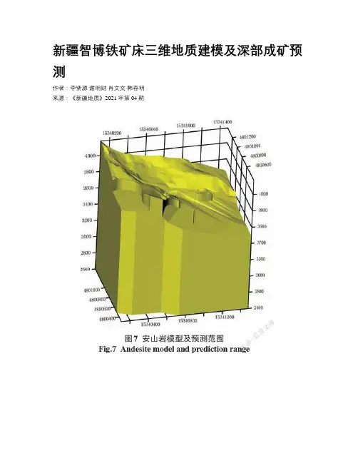 新疆智博铁矿床三维地质建模及深部成矿预测  