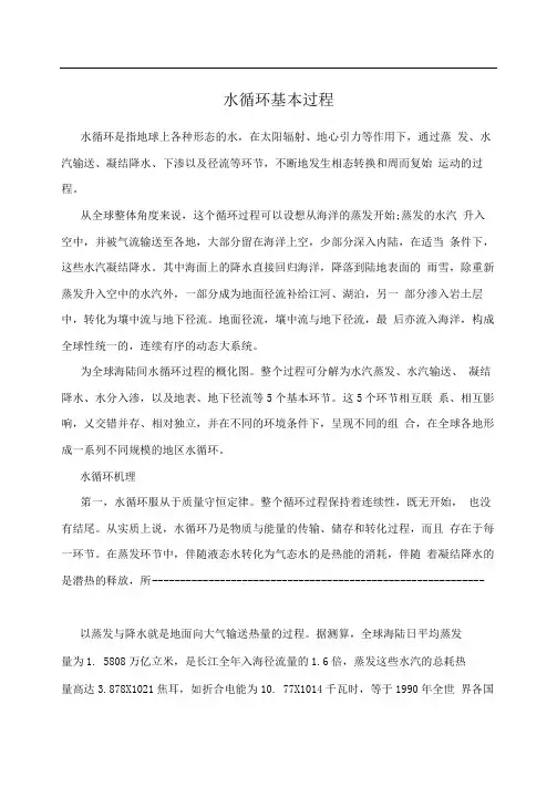 水循环基本过程