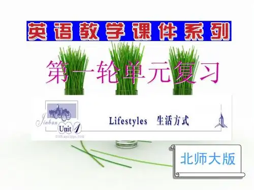 高三一轮单元复习 Unit 1 Lifestyles 生活方式