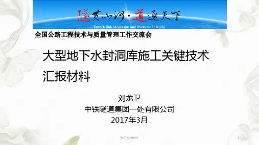 大型地下水封洞库施工关键技术课件