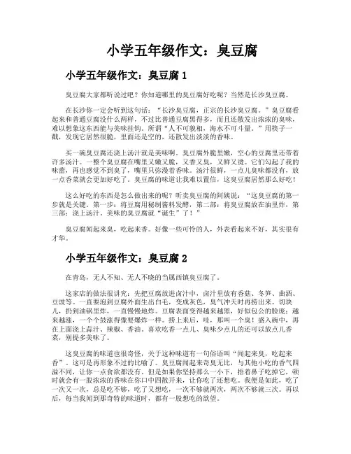 小学五年级作文臭豆腐