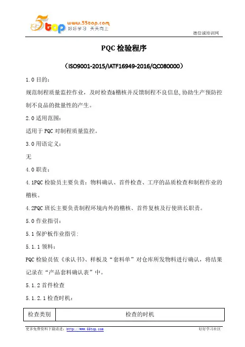 PQC检验程序(含表格)