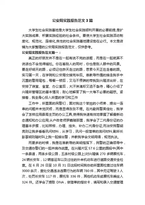 公安局实践报告范文3篇