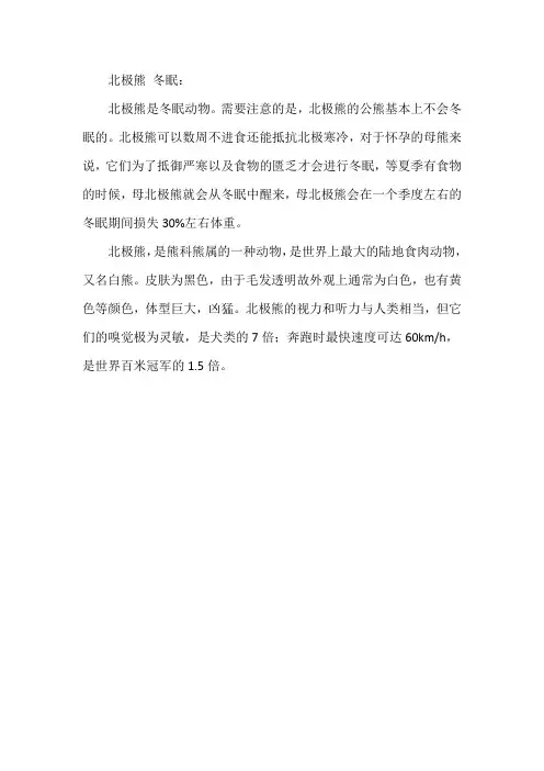 北极熊 冬眠