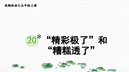 部编版五年级语文上册第20课《“精彩极了”和“糟糕透了”》教学课件